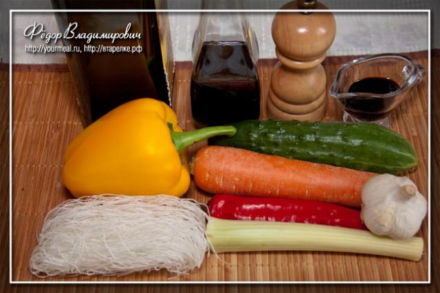 A step-by-step recipe for cooking funchose in Korean at home with a photo