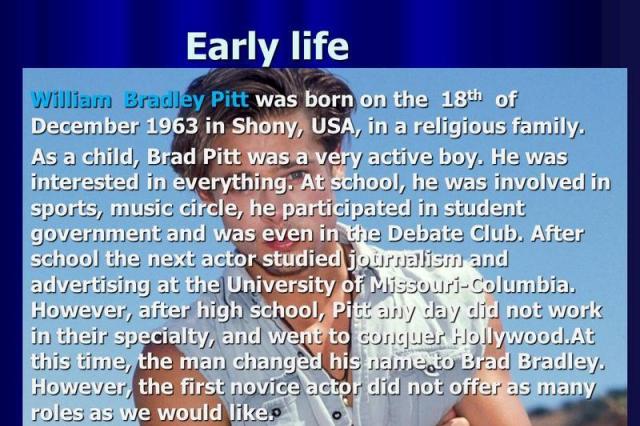 Topic: Brad Pitt - biography How to spell brad pitt in English